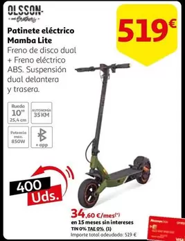 Oferta de ABS - Patinete Eléctrico Lite por 519€ en Alcampo