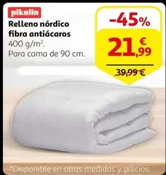 Oferta de Pikolin - Relleno Nordico Fibra Antiacaros por 21,99€ en Alcampo