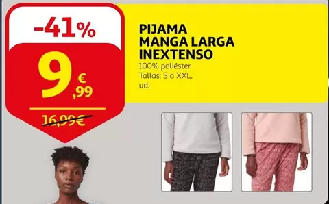 Oferta de Inextenso - Pijama Manga Larga por 9,99€ en Alcampo