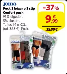 Oferta de Joma -  Pack 3 boxer o 3 slip confort pack por 9,99€ en Alcampo