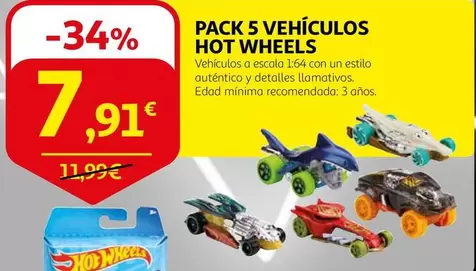 Oferta de Hot Wheels - Pack 5 Vehículos por 7,91€ en Alcampo