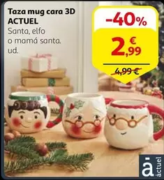 Oferta de Taza Mug Cara 3d por 2,99€ en Alcampo