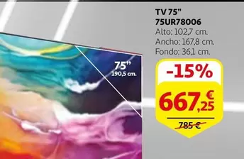 Oferta de Tv 75" 75UR78006 por 667,25€ en Alcampo