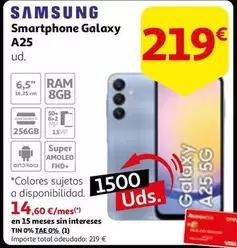 Oferta de Samsung - Smartphone Galaxy A25 por 219€ en Alcampo