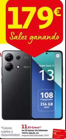 Oferta de Redmi - Sales Ganando por 179€ en Alcampo