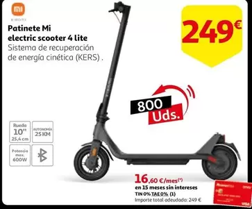 Oferta de Xiaomi - Patinete Mi Electric Scooter 4 Lite por 249€ en Alcampo