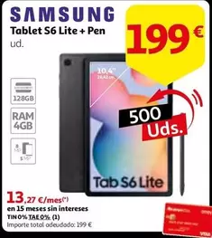 Oferta de Samsung - Tablet S6 Lite + Pen por 199€ en Alcampo