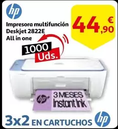 Oferta de HP - Impresora Multifunción Deskjet 2822E All In One por 44,9€ en Alcampo