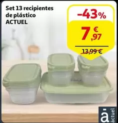 Oferta de Actuel - Set 13 Recipientes De Plástico por 7,97€ en Alcampo