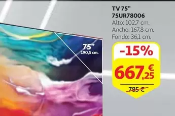 Oferta de Tv 75" 75UR78006 por 667,25€ en Alcampo