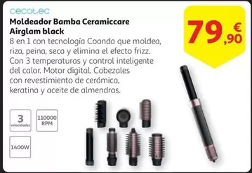 Oferta de Cecotec - Moldeador Bamba Ceramiccare Black por 79,9€ en Alcampo