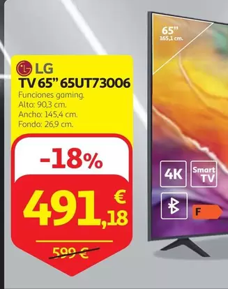 Oferta de LG - Tv 65 65ut73006 por 491,18€ en Alcampo