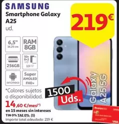 Oferta de Samsung - Smartphone Galaxy A25 por 219€ en Alcampo