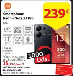 Oferta de Xiaomi - Smartphone Redmi Note 13 Pro por 239€ en Alcampo