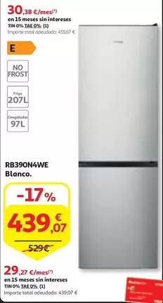 Oferta de Blanco - Rb390n4we por 439,07€ en Alcampo