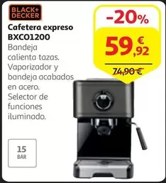 Oferta de Black & Decker - Cafetera Expreso BXC0200 por 59,92€ en Alcampo