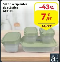 Oferta de Actuel - Set 13 Recipientes De Plástico por 7,97€ en Alcampo