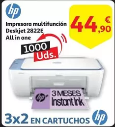 Oferta de HP - Impresora Multifunción Deskjet 2822E All In One por 44,9€ en Alcampo