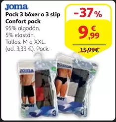 Oferta de Joma -  Pack 3 Boxer O 3 Slip Confort Pack por 9,99€ en Alcampo