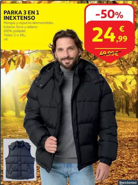 Oferta de Inextenso - Parka 3 En 1 por 24,99€ en Alcampo