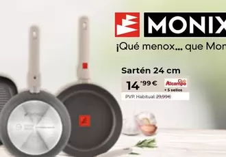 Oferta de Monix - Sartén 24 Cm por 14,99€ en Alcampo