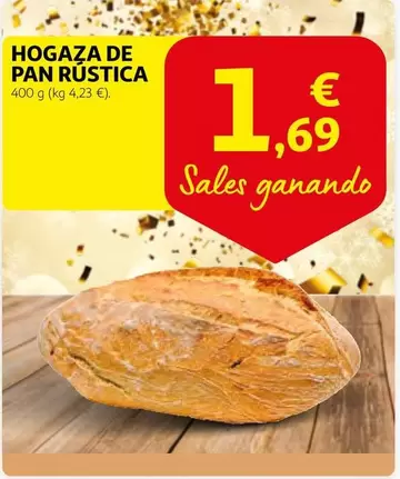 Oferta de Pan - Hogaza De  Rustica por 1,69€ en Alcampo