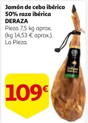 Oferta de Deraza - Jamón De Cebo Ibérico 50% Raza Ibérica por 109€ en Alcampo