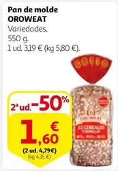 Oferta de Oroweat - Pan De Molde por 3,19€ en Alcampo