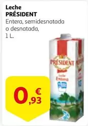 Oferta de Président - Leche por 0,93€ en Alcampo