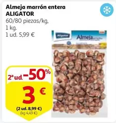 Oferta de Aligator - Almeja Marrón Entera por 5,99€ en Alcampo