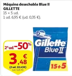 Oferta de Gillette - Maquina Desechable Blue Ii por 6,95€ en Alcampo