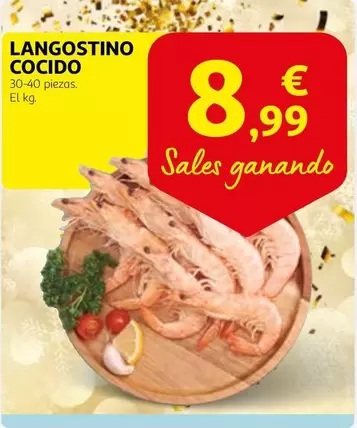 Oferta de Langostino Cocido por 8,99€ en Alcampo