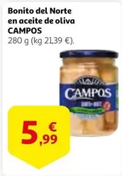 Oferta de Campos - Bonito Del Norte En Aceite De Oliva por 5,99€ en Alcampo