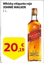 Oferta de Johnnie Walker - Whisky Etiqueta Roja por 20,19€ en Alcampo