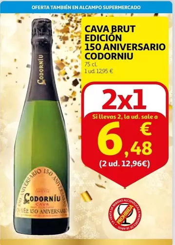 Oferta de Codorniu - Cava Brut Edicion 150 Aniversario por 12,95€ en Alcampo