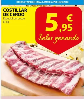 Oferta de Costillar De Cerdo por 5,95€ en Alcampo