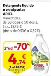 Oferta de Ariel - Detergente Liquido O En Cápsulas por 15,79€ en Alcampo