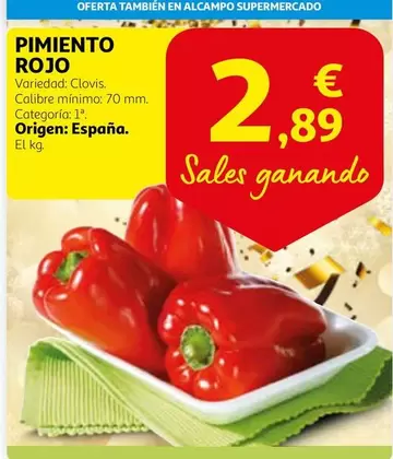 Oferta de Pimiento Rojo por 2,89€ en Alcampo