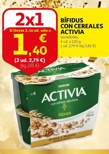 Oferta de Activia - Bífidus Con Cereales por 2,79€ en Alcampo