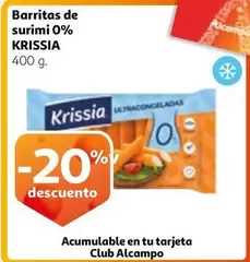 Oferta de Krissia - Barritas De Surimi 0% en Alcampo