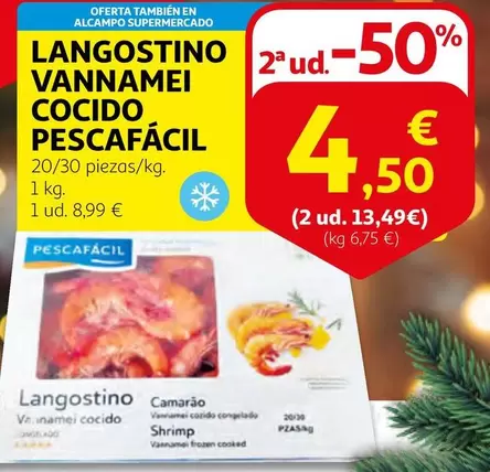 Oferta de Alcampo - Langostino Vannamei Cocido por 8,99€ en Alcampo