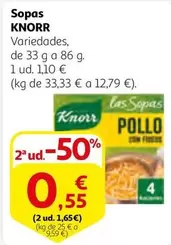 Oferta de Knorr - Sopas por 1,1€ en Alcampo