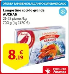 Oferta de Auchan - Langostino Cocido Grande por 8,19€ en Alcampo