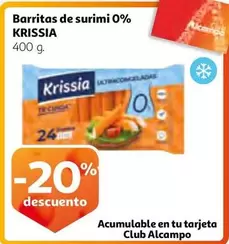 Oferta de Krissia - Barritas De Surimi 0% en Alcampo