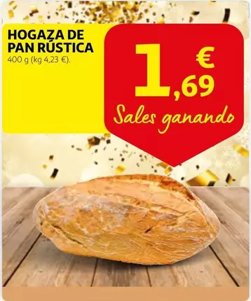 Oferta de Pan - Hogaza De  Rustica por 1,69€ en Alcampo