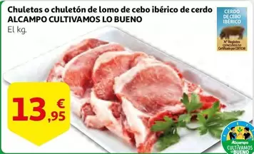 Oferta de Alcampo - Chuletas O Chuletón De Lomo De Cebo Ibérico De Cerdo por 13,95€ en Alcampo