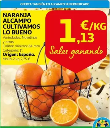 Oferta de Alcampo - Naranja Alcampo Cultivamos por 1,13€ en Alcampo