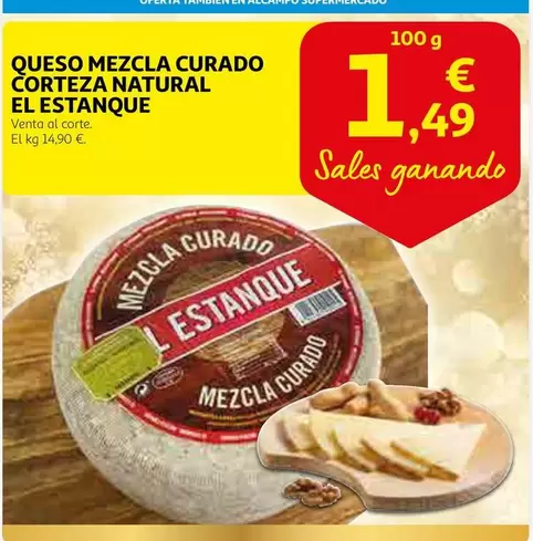 Oferta de El Estanque - Queso Mezcla Curado Corteza Natural por 1,49€ en Alcampo