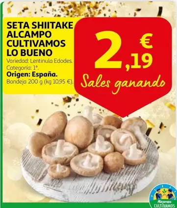 Oferta de Alcampo - Seta Shiitake Alcampo Cultivamos por 2,19€ en Alcampo