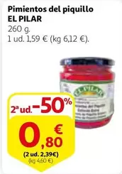 Oferta de El pilar - Pimientos Del Piquillo por 1,59€ en Alcampo